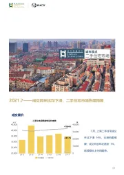 房地产：2021.7-成交同环比均下滑，二手住宅市场热度稍降