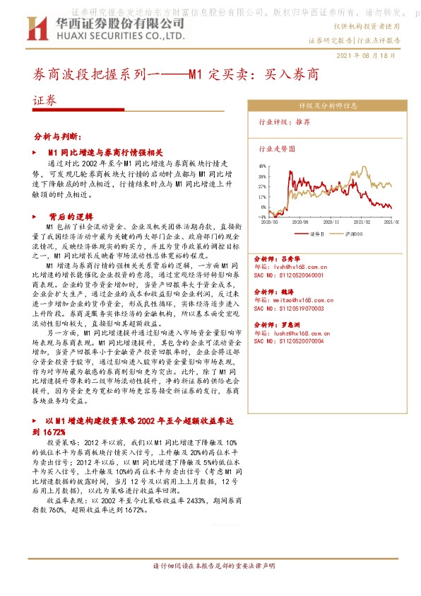 券商波段把握系列一：M1定买卖：买入券商