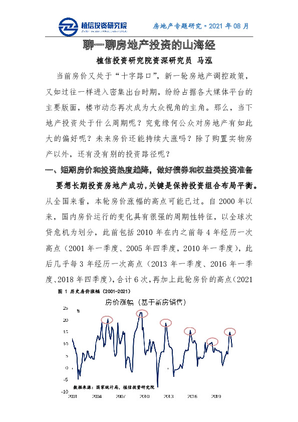 房地产专题研究：聊一聊房地产投资的山海经