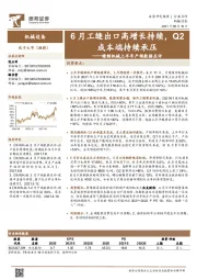 缝制机械上半年产销数据点评：6月工缝出口高增长持续，Q2成本端持续承压