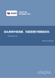 非银金融行业周报：龙头券商中报亮眼，财富管理行情继续深化