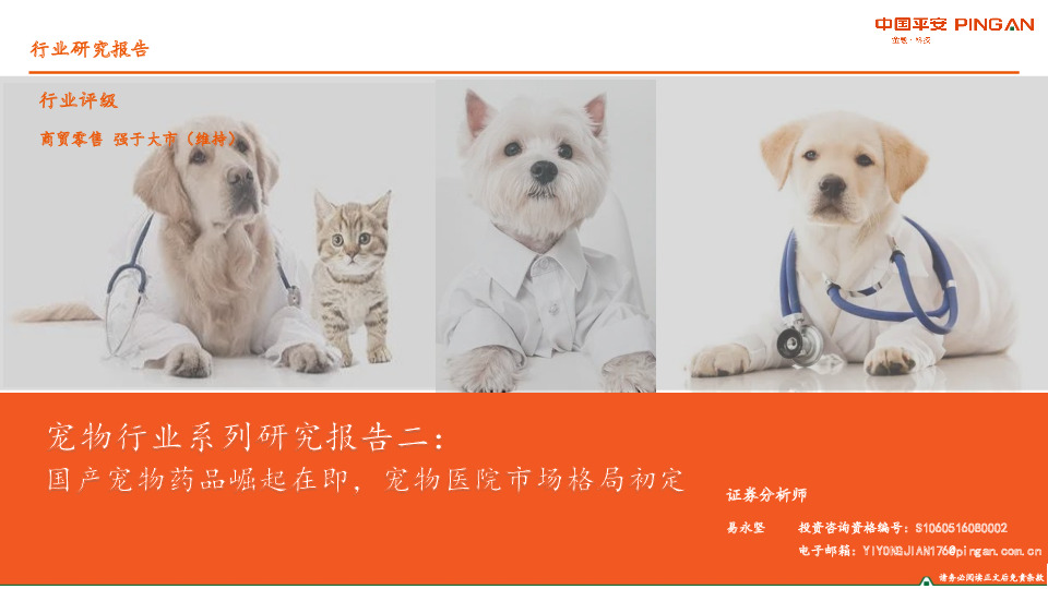 宠物行业系列研究报告二：国产宠物药品崛起在即，宠物医院市场格局初定
