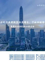 医药行业2021年中报总结:疫情后时代医药恢复性高增长,子板块继续分化