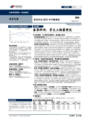 家电行业2021年中报综述：春寒料峭，芽尖土掩蓄势发