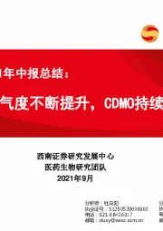 医药：CXO板块2021年中报总结：行业景气度不断提升，CDMO持续加速