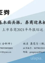 上市券商2021半年报综述：交易面和基本面共振，券商迎来板块性机会