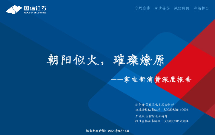 家电新消费深度报告：朝阳似火，璀璨燎原