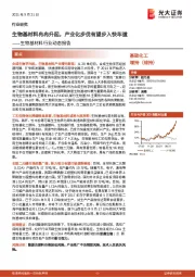 生物基材料行业动态报告：生物基材料冉冉升起，产业化步伐有望步入快车道