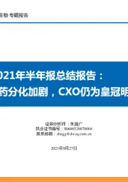 医药行业2021年半年报总结报告：医药分化加剧，CXO仍为皇冠明珠