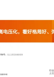 电气设备行业深度研究：EV整车平台高电压化，看好格局好、弹性大的零部件投资机会