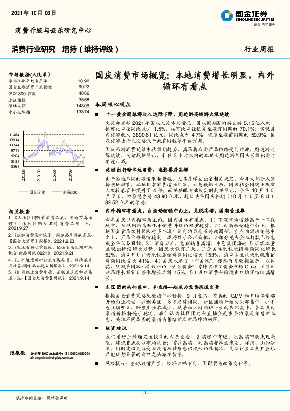 国庆消费市场概览：本地消费增长明显，内外循环有看点