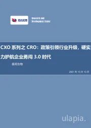 CXO系列之CRO行业深度报告：政策引领行业升级，硬实力护航企业勇闯3.0时代