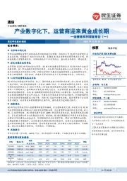 运营商系列深度报告（一）：产业数字化下，运营商迎来黄金成长期