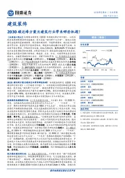 建筑装饰行业周报：2030碳达峰方案为建筑行业带来哪些机遇？