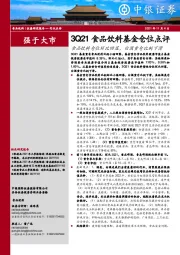 3Q21食品饮料基金仓位点评：食品饮料仓位环比回落，白酒重仓比例下滑