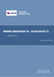 非银金融行业周报：券商销售公募基金保有量下滑，部分险企启动开门红