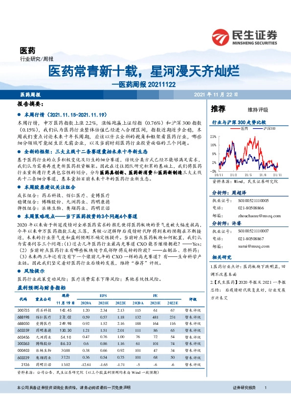 医药周报：医药常青新十载，星河漫天齐灿烂