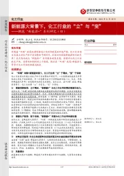 化工行业:拥抱“新能源+”系列研究(四)-新能源大背景下,化工行业的“立”与“变”