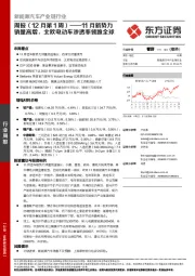 新能源汽车产业链行业周报（12月第1周）：11月新势力销量高增，北欧电动车渗透率领跑全球