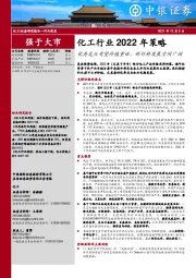 化工行业2022年策略：优秀龙头有望价值重估，新材料发展空间广阔