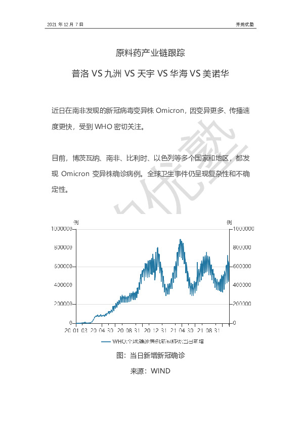 原料药产业链跟踪：普洛VS九洲VS天宇VS华海VS美诺华