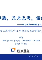 电力设备与新能源行业2022年投资策略：电车奔腾，风光无两，储能接力