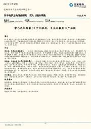 汽车电子方向行业点评：智己汽车搭载39寸大联屏，关注车载显示产业链