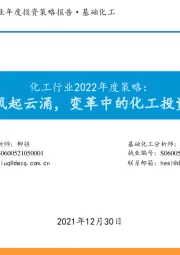 化工行业2022年度策略：风起云涌，变革中的化工投资