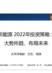 新能源2022年投资策略：大势所趋，布局未来