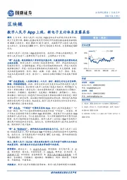 区块链行业点评：数字人民币App上线，新电子支付体系显露真容