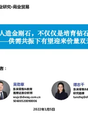 商业贸易:供需共振下有望迎来价量双升-人造金刚石,不仅仅是培育钻石