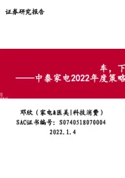中泰家电2022年度策略兼专题：车，下一个家