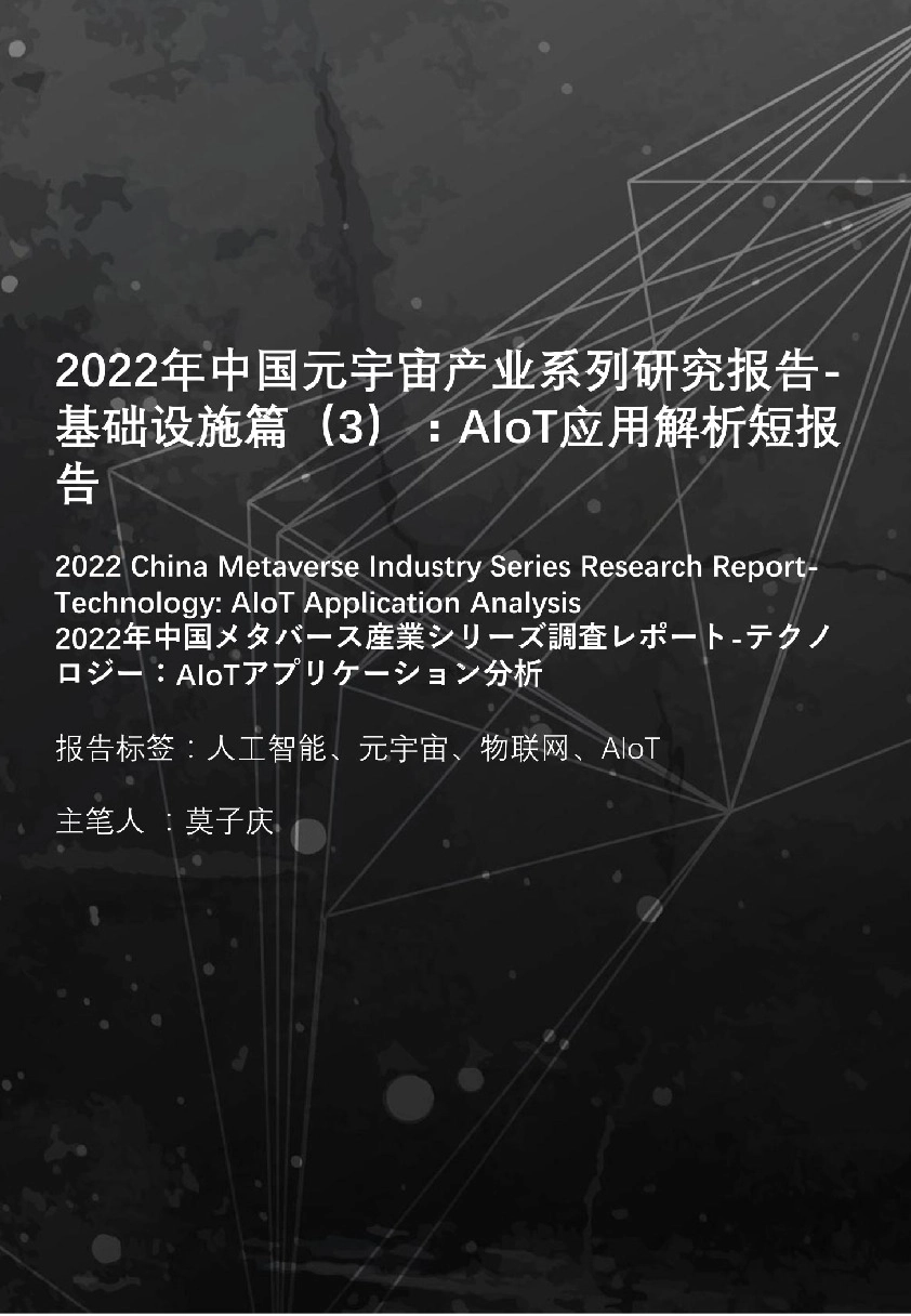 2022年中国元宇宙产业系列研究报告-基础设施篇（3）：AIOT应用解析短报告