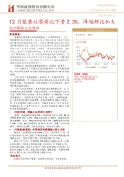 纺织服装行业周报：12月服装社零同比下滑2.3%、降幅环比加大