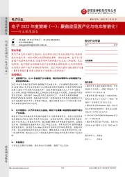 电子行业深度报告：电子2022年度策略（一）：聚焦底层国产化与电车智能化！
