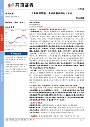 电气设备行业周报：1月数据超预期，看好短期底部向上机会