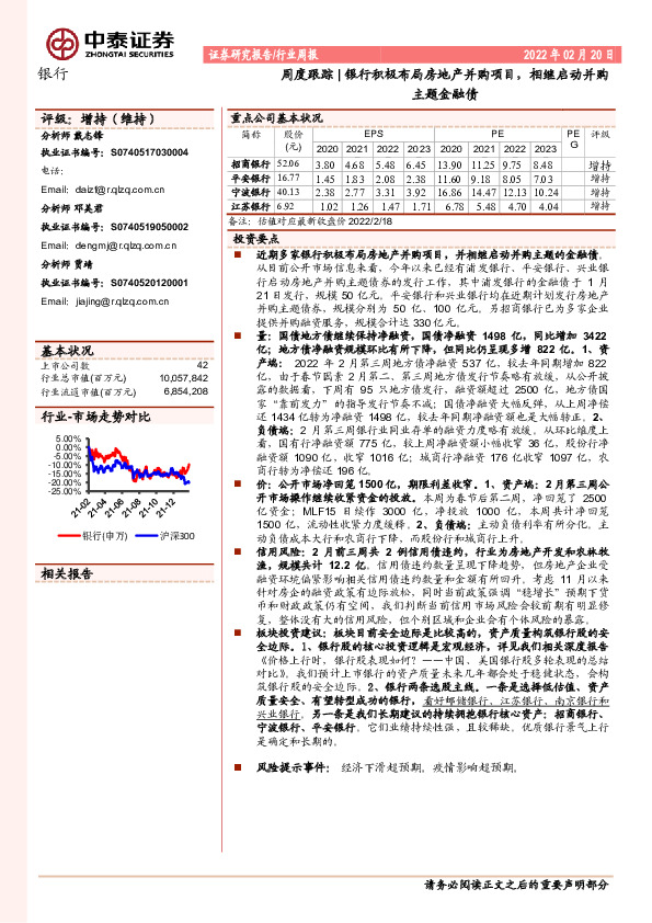 银行周度跟踪：银行积极布局房地产并购项目，相继启动并购主题金融债