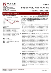 农林牧渔2022年中央一号文件点评报告:推动乡村振兴进展,加快农业现代化步伐