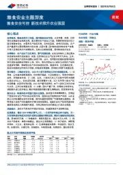 粮食安全主题深度：粮食安全可控 新技术推升农业强国