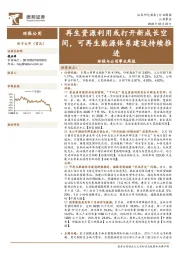 环保与公用事业周报:再生资源利用或打开新成长空间,可再生能源体系建设持续推进