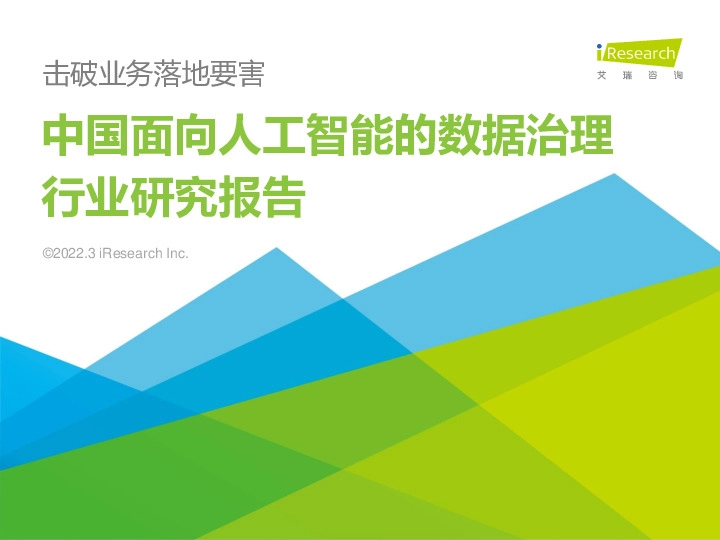 中国面向人工智能的数据治理行业研究报告