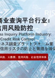 2022年中国商业查询平台行业：大数据赋能信用风险防控