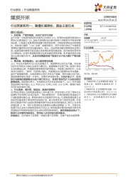 煤炭开采行业深度系列一：稳增长高弹性，黑金王者归来
