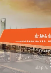 金融&金融科技行业周报:央行就金融稳定法征求意见,银保监会推动金融服务支持小微及乡村振兴