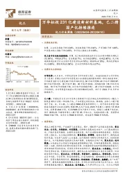 化工行业周报：万华拟投231亿建设新材料基地，己二腈国产化持续推进