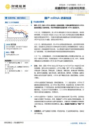 核酸药物行业新闻双周报：国产mRNA进展加速