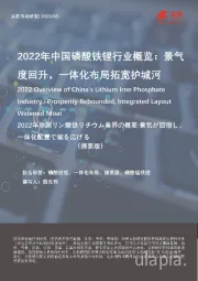 2022年中国磷酸铁锂行业概览：景气度回升，一体化布局拓宽护城河（摘要版）