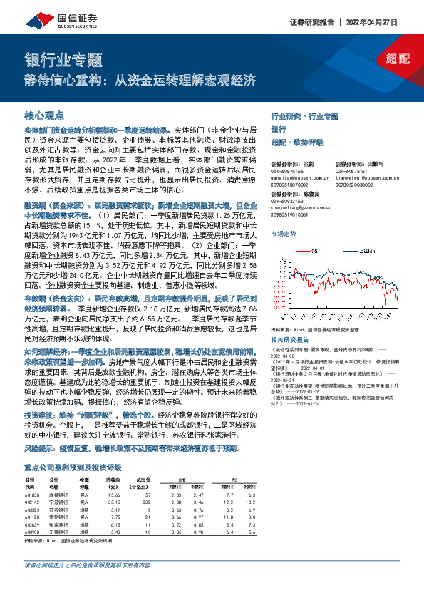 银行业专题：静待信心重构：从资金运转理解宏观经济