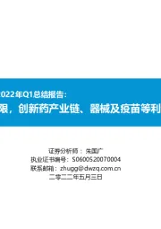 医药行业2021年和2022年Q1总结报告:疫情影响有限,创新药产业链、器械及疫苗等利润增长最快