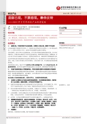 2022年下半年科技产业投资策略:底部已现,不要悲观,静待反转